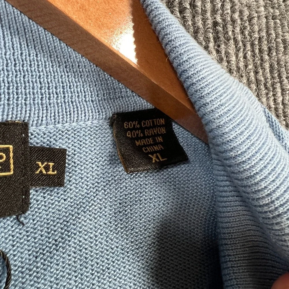 Donald J Trump Sweater Mens XL Extra Large Blue Long Sleeve Collared Casual‎